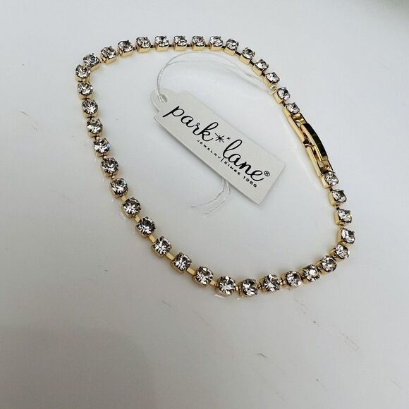 Vintage Park Lane Gold Clear Rhinestone Sparkly Dainty Tennis Bracelet NWT 1390 - Picture 7 of 12